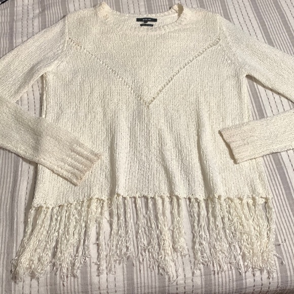Miss Me Sweaters - Miss Me Fringe Open Back Sweater